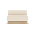 Audo Copenhagen Eave Dining Sofa, Open Section, 50" in Logan Jasmine on a Plateau base in Natural Oak, packshot on white