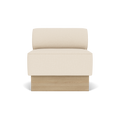 Audo Copenhagen Eave Dining Sofa, Open Section, 32" in Logan Jasmine on a Plateau base in Natural Oak, packshot on white