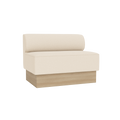 Audo Copenhagen Eave Dining Sofa, Open Section, 44" in Logan Jasmine on a Plateau base in Natural Oak, packshot on white