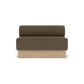 Audo Copenhagen Eave Dining Sofa, Open Section, 50" in Logan Nutmeg on a Plateau base in Natural Oak, packshot on white