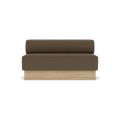 Audo Copenhagen Eave Dining Sofa, Open Section, 59" in Logan Nutmeg on a Plateau base in Natural Oak, packshot on white