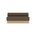 Audo Copenhagen Eave Dining Sofa, Open Section, 69" in Logan Nutmeg on a Plateau base in Natural Oak, packshot on white