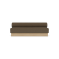 Audo Copenhagen Eave Dining Sofa, Open Section, 89" in Logan Nutmeg on a Plateau base in Natural Oak, packshot on white