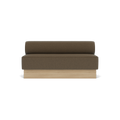 Audo Copenhagen Eave Dining Sofa, Open Section, 65" in Logan Nutmeg on a Plateau base in Natural Oak, packshot on white