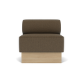 Audo Copenhagen Eave Dining Sofa, Open Section, 32" in Logan Nutmeg on a Plateau base in Natural Oak, packshot on white