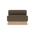 Audo Copenhagen Eave Dining Sofa, Open Section, 44" in Logan Nutmeg on a Plateau base in Natural Oak, packshot on white