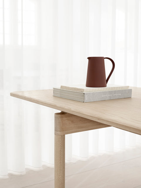 post dining table in soap oak designed by cecile manz for fredericia furniture