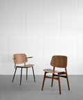 soborg chair and armchair designed by borge mogensen for fredericia furniture