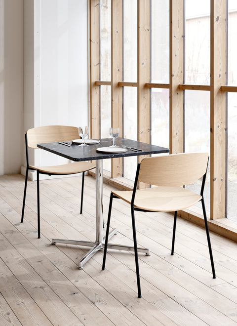 lynderup chairs with marble slab table by fredericia furniture 