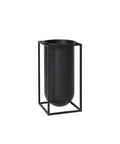 Kubuas Vase Lolo vase designed by soren lassen in black metal for audo copenhagen