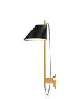 black and brass yuh wall lamp by louis poulsen