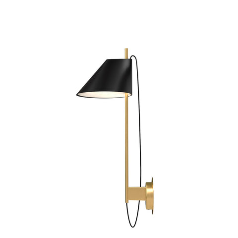 black and brass yuh wall lamp by louis poulsen