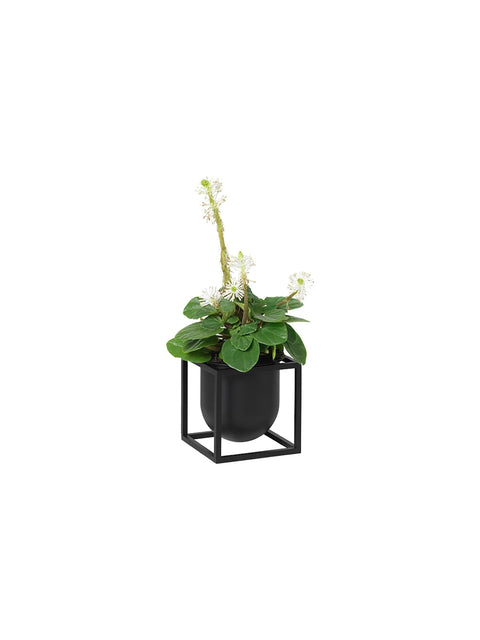 small black metal flower pot by mogens lassen for audo copenhagen