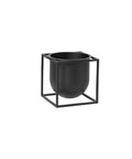 black metal flower pot by mogens lassen for audo copenhagen