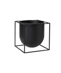 black metal flower pot in a large size by mogens lassen for audo copenhagen