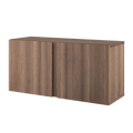 String Furniture Pira Cabinet in walnut, 34 inch shelf cabinet with discreet handles, white background packshot
