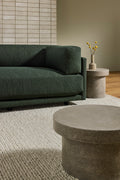 Sunday 82" Sofa by Blu Dot in Vos Evergreen, detail of arm and seat cushion