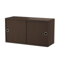 String Furniture cabinet with sliding doors in dark oak – Scandinavian modular furniture piece