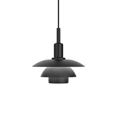 metal black ph 3/3 pendant designed by poul henningsen for louis poulsen