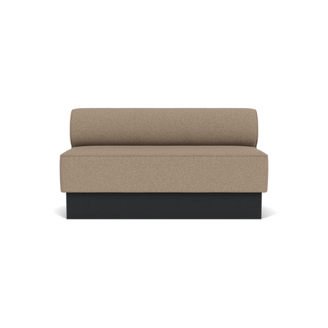 Audo Copenhagen Eave Dining Sofa, Open Section, 59" in Logan Flint on a Plateau base in Black Oak, packshot on white