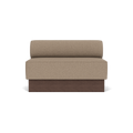 Audo Copenhagen Eave Dining Sofa, Open Section, 50" in Logan Flint on a Plateau base in Dark Stained Oak, packshot on white