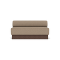 Audo Copenhagen Eave Dining Sofa, Open Section, 65" in Logan Flint on a Plateau base in Dark Stained Oak, packshot on white