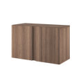 String Furniture Pira Cabinet in walnut, 26.1 inch shelf cabinet with discreet handles, white background packshot