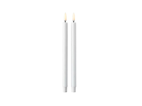 STOFF LED Taper Candle by Uyuni Lighting, White, Set of 2