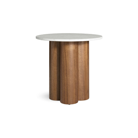 4/4 Side Table by Blu Dot in Marble Walnut, front view