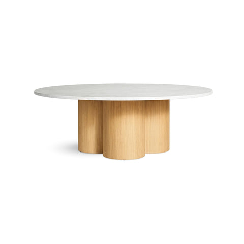 4/4 Coffee Table by Blu Dot in Marble and White Oak, front view