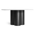 4/4 Round Dining Table by Blu Dot in Ash Black and Marble