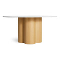 4/4 Round Dining Table by Blu Dot in White Oak and Marble