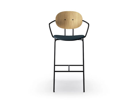 Piet Hein Bar Chair, Black Edition With Armrest by Sibast