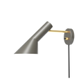 brass and warm grey aj wall lamp by Louis Poulsen