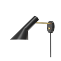 brass and black aj wall lamp by Louis Poulsen 