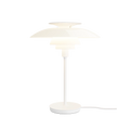 PH-80 Table Lamp in white finish illuminated against black background