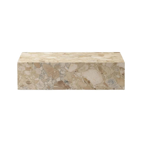 Audo Copenhagen Plinth Low in Kunis Breccia Stone, packshot on white