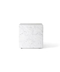 White Carrara Marble cubic end table designed by norm architects for audo copenhagen