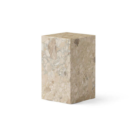 Audo Copenhagen Plinth Tall in Kunis Breccia Stone, packshot on white