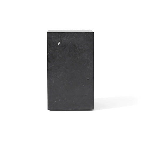 Audo Copenhagen Plinth Tall in Nero Marquina Marble, packshot on white