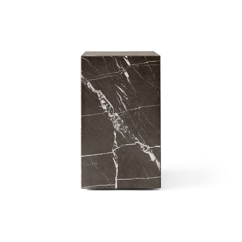 Audo Copenhagen Plinth Tall in Grey Kendzo Marble, packshot on white