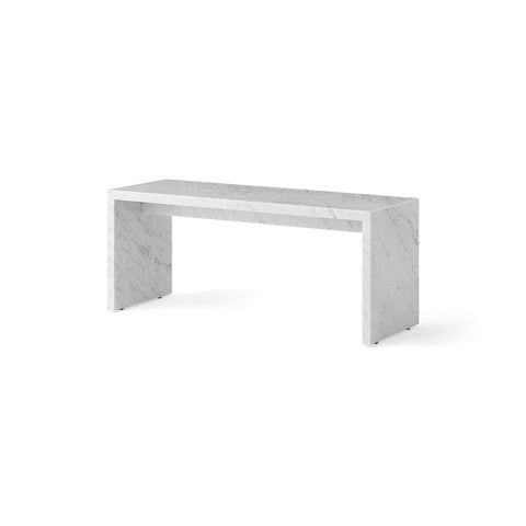 Audo Copenhagen Plinth Bridge in White Carrara Marble, packshot on white