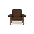 Audo Copenhagen Brasilia Lounge Chair in Walnut and Audo Bouclé 07, packshot on white