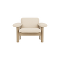 Audo Copenhagen Brasilia Lounge Chair, Low Back in Natural Oak with Logan Jasmine, packshot on white