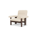 Audo Copenhagen Brasilia Lounge Chair in Dark Stained Oak and Logan Jasmine, packshot on white