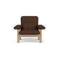 Audo Copenhagen Brasilia Lounge Chair in Natural Oak and Audo Bouclé 07, packshot on white