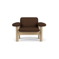 Audo Copenhagen Brasilia Lounge Chair, Low Back in Natural Oak with Audo Bouclé 07, packshot on white