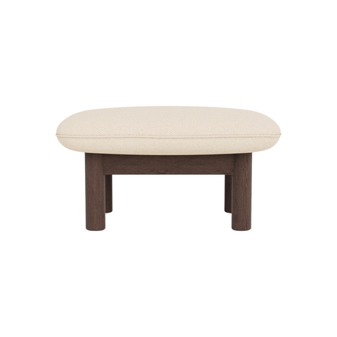 Audo Copenhagen brasilia-ottoman in Dark Stained Oak with Logan Jasmine, packshot on white