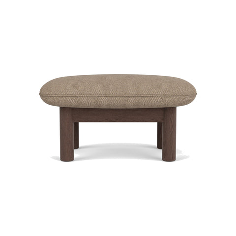 Audo Copenhagen brasilia-ottoman in Dark Stained Oak with Logan Flint, packshot on white