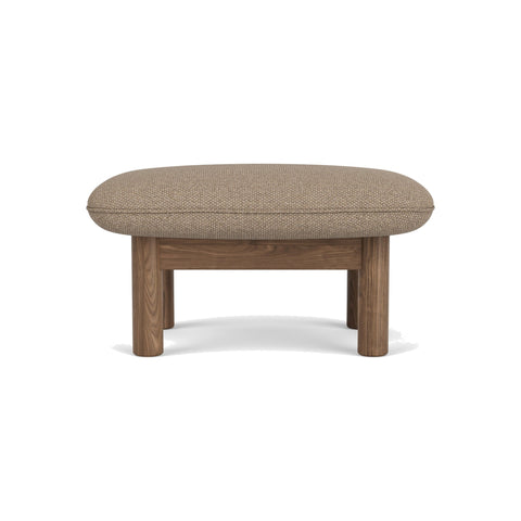 Audo Copenhagen brasilia-ottoman in Walnut with Logan Flint, packshot on white